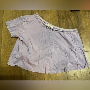 Lavender one shoulder tee